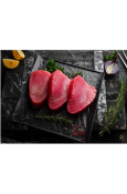 YELLOWFIN TUNA STEAK SKINELESS, BONELESS, CO TREATED